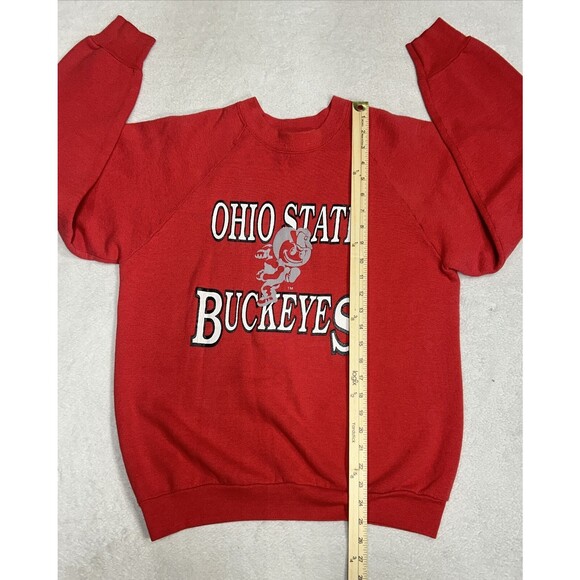 Vintage 80s Ohio State Buckeyes Red Crewneck Sweatshirt Size Large - Picture 6 of 8